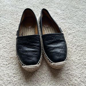 Authentic Gucci espadrilles black leather